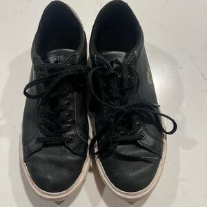 👟LACOSTE BLACK LEATHER SNEAKERS👟